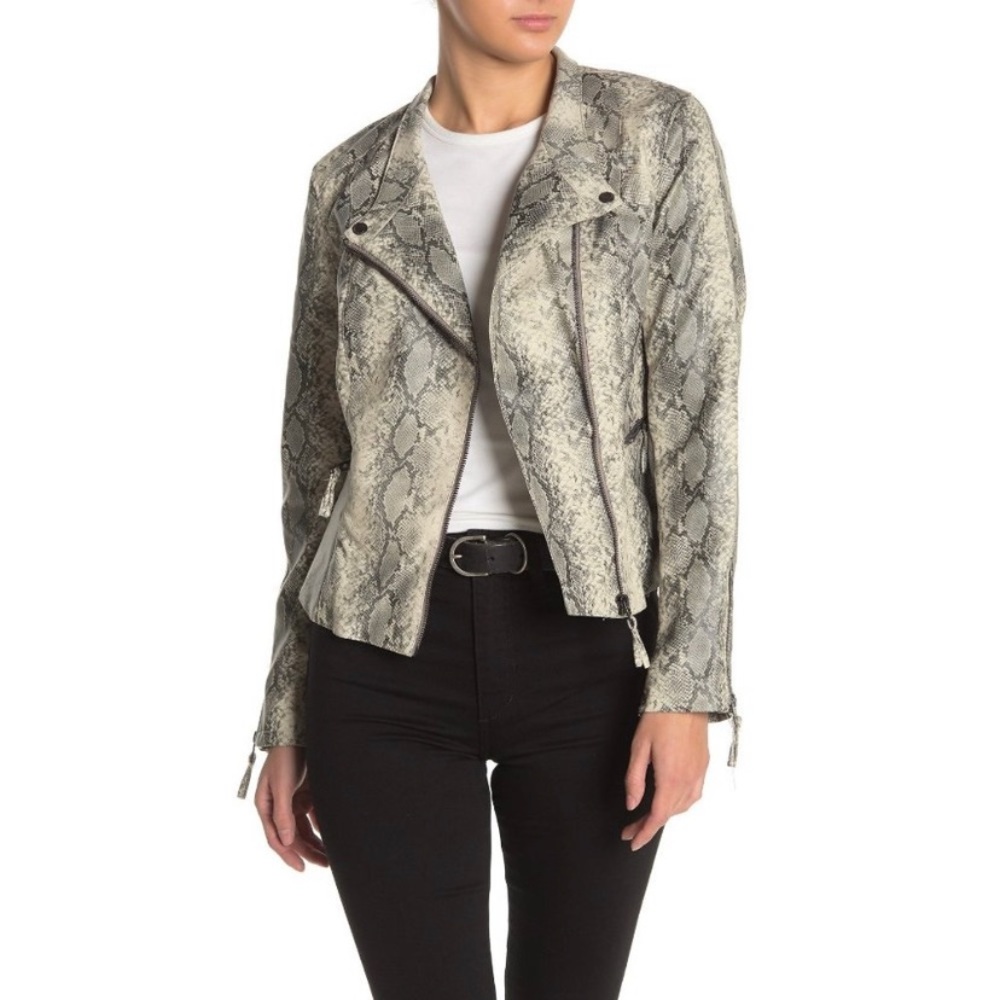 NWT BlankNYC Snakeskin Faux Leather Moto Jacket
